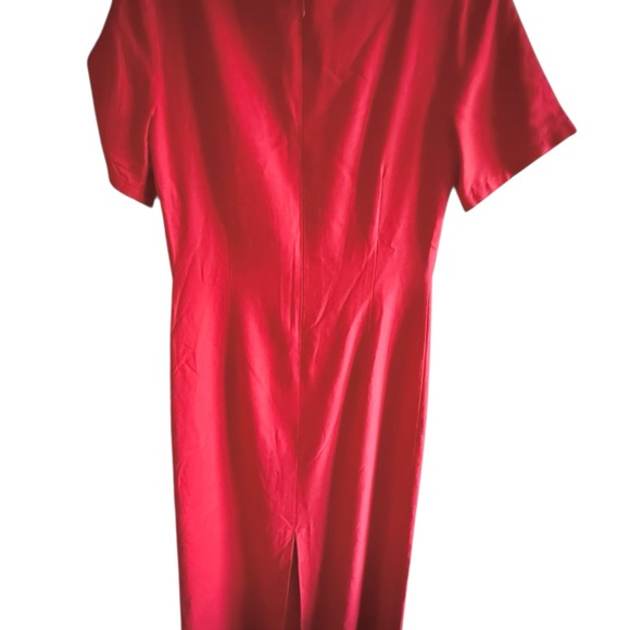 Steilmann Red Wool-Blend Midi Sheath Dress (US 6) - Picture 6 of 15